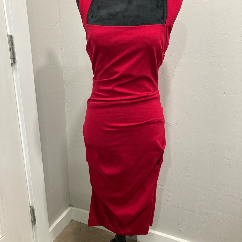 Nicole Miller Elegant Red  Midi Dress